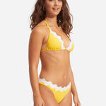 Gia Ric Rac Slide Tri Bikini Top - Citron - Simply Beach UK