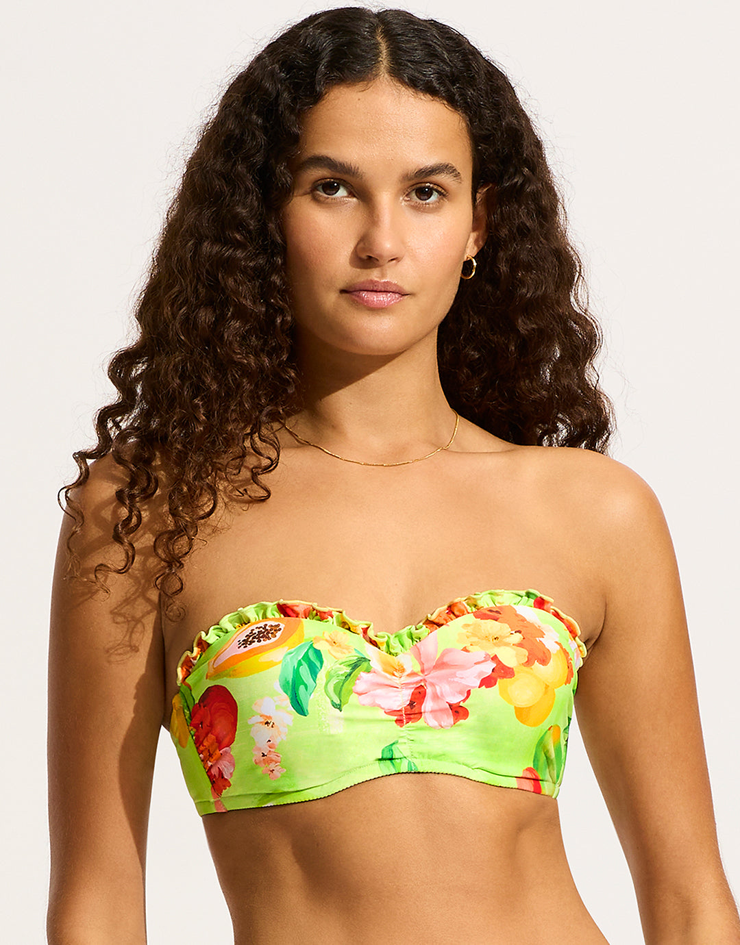 Tropique Bustier Bandeau Bikini Top - Aloe Gel - Simply Beach UK