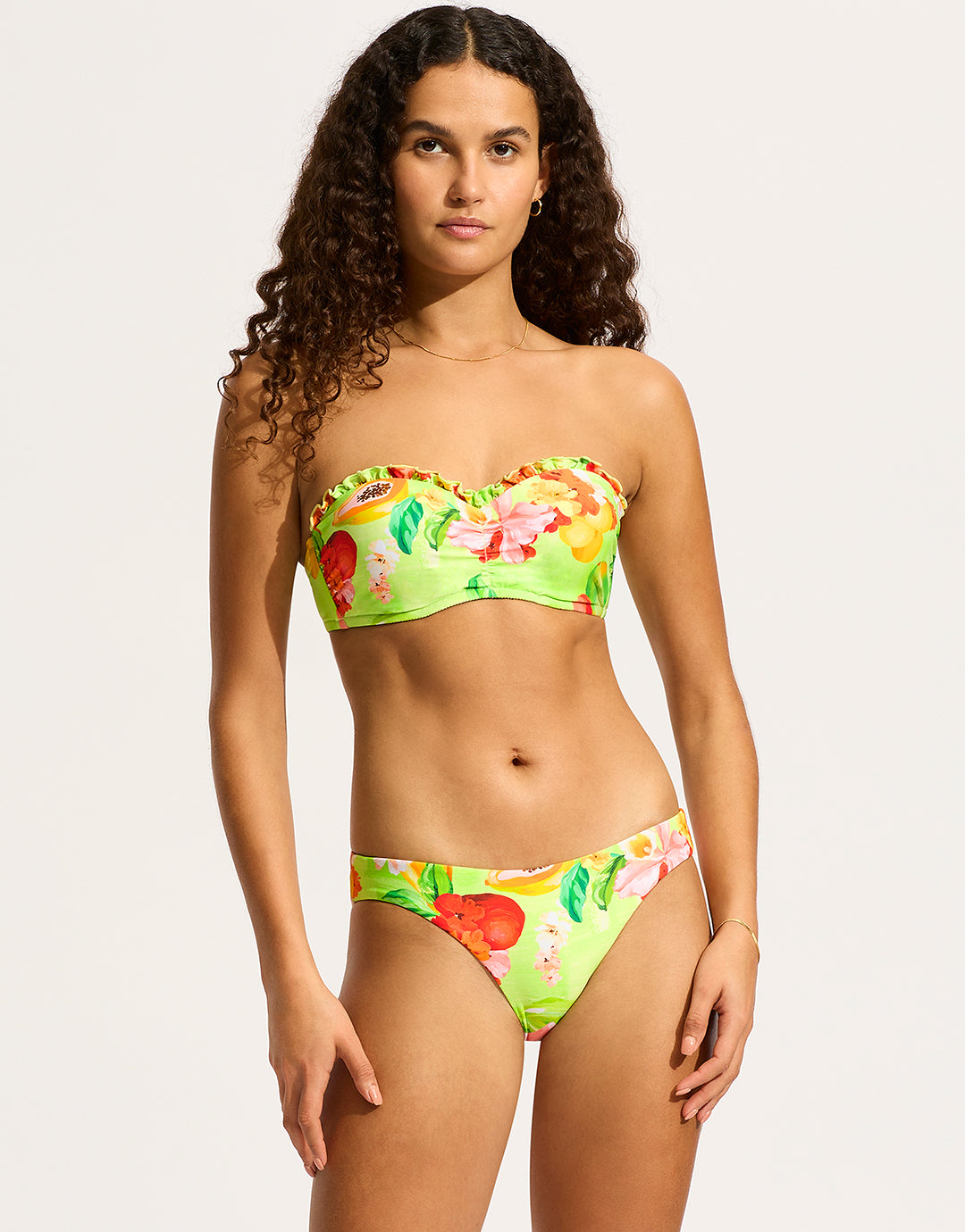 Tropique Bustier Bandeau Bikini Top - Aloe Gel - Simply Beach UK