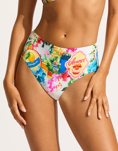 Ciao Bella High Waisted Bikini Pant - White - Simply Beach UK