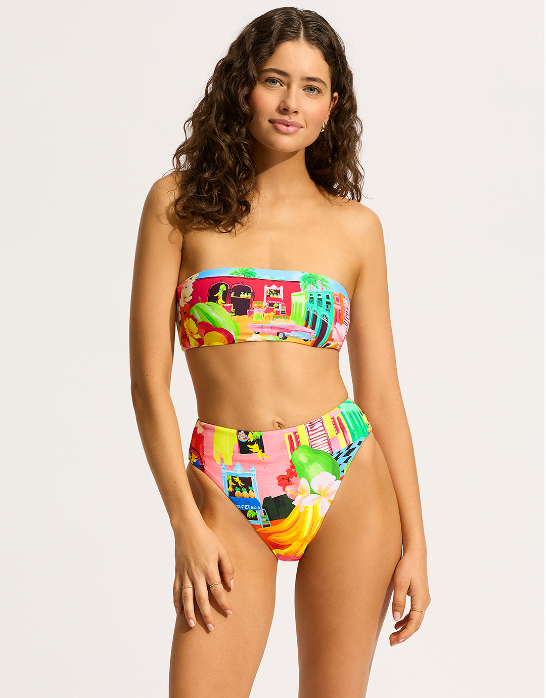 Cuba High Rise Bikini Pant - Turquoise - Simply Beach UK