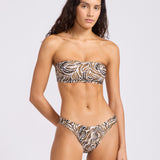 Saltwater Mirage Bandeau Bikini Top - Dark Chocolate