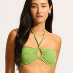 Oasis Diamond Wire Bandeau Bikini Top - Sage - Simply Beach UK