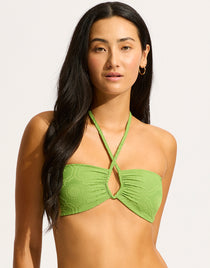 Seafolly Oasis Diamond Wire Bandeau Bikini Top - Sage - Simply Beach UK