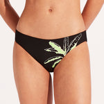 Palm Paradise Hipster Bikini Pant - Black - Simply Beach UK