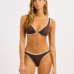 Beach Bound Ring Front Tank Bikini Top - Dark Chocolate - Simply Beach UK