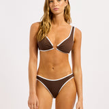 Beach Bound Ring Front Tank Bikini Top - Dark Chocolate - Simply Beach UK