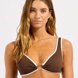 Beach Bound Ring Front Tank Bikini Top - Dark Chocolate - Simply Beach UK