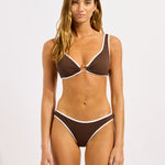 Beach Bound Ring Front Tank Bikini Top - Dark Chocolate - Simply Beach UK