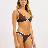 Beach Bound Ring Front Tank Bikini Top - Dark Chocolate - Simply Beach UK