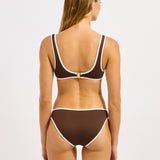 Beach Bound Ring Front Tank Bikini Top - Dark Chocolate - Simply Beach UK