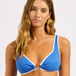 Beach Bound Ring Front Tank Bikini Top - Sapphire - Simply Beach UK