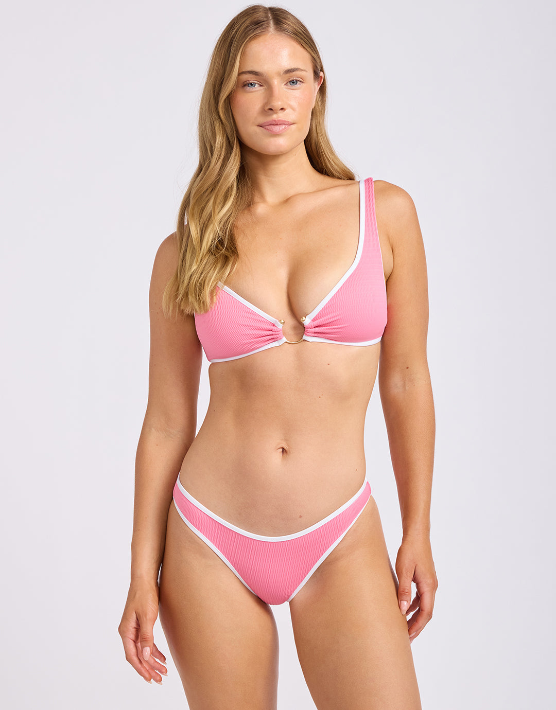 Seafolly Beach Bound Ring Front Tank Bikini Top - Begonia Pink - Simply Beach UK