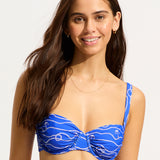 Set Sail Ruched Underwired Bikini Top - Azure - Simply Beach UK