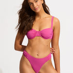 Collective Ruched Underwired Bikini Top - Hot Pink - Simply Beach UK