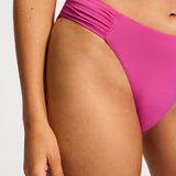 Collective High Leg Ruched Side Bikini Pant - Hot Pink - Simply Beach UK