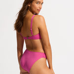 Collective High Leg Ruched Side Bikini Pant - Hot Pink - Simply Beach UK