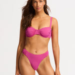 Collective Ruched Underwired Bikini Top - Hot Pink - Simply Beach UK