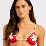 Seafolly Mayflower Slide Tri Bikini Top - Cosmo Red - Simply Beach UK