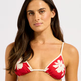 Seafolly Mayflower Slide Tri Bikini Top - Cosmo Red - Simply Beach UK