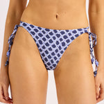 Seafolly Marseille Loop Tie Side Rio Bikini Pant - Blue Indigo - Simply Beach UK