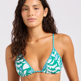 Retro Reef Slide Tri Bikini Top - Kelly Green