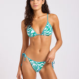 Retro Reef Slide Tri Bikini Top - Kelly Green