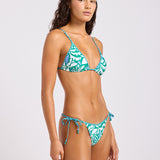 Retro Reef Slide Tri Bikini Top - Kelly Green