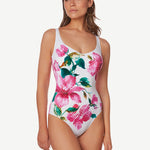 Valeria Soft Cup Swimsuit - White and Floral - Simply Beach UK