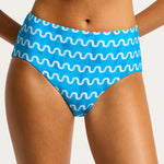 Soundwave High Waist Bikini Pant - Turquoise - Simply Beach UK
