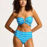 Soundwave High Waist Bikini Pant - Turquoise - Simply Beach UK