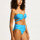 Soundwave U Wire Bandeau Bikini Top - Turquoise - Simply Beach UK