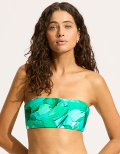 Secret Garden Reversible Tube Bikini Top - Jade - Simply Beach UK