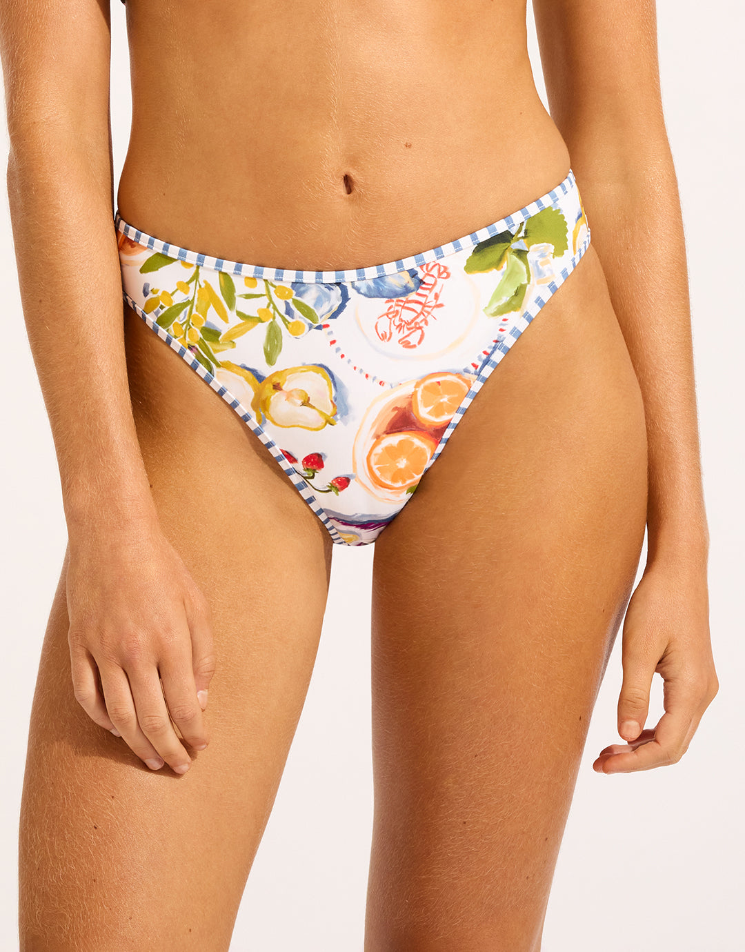Riviera Coast High Leg Bikini Pant - White - Simply Beach UK