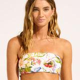 Riviera Coast Reversible Tube Bikini Top - White - Simply Beach UK