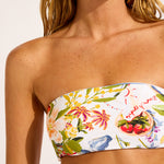 Riviera Coast Reversible Tube Bikini Top - White - Simply Beach UK