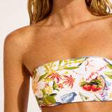 Riviera Coast Reversible Tube Bikini Top - White - Simply Beach UK
