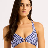 Seafolly Marseille Multi Fit Longline Tri Bra Bikini Top - Blue Indigo - Simply Beach UK