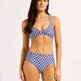 Seafolly Marseille Multi Fit Longline Tri Bra Bikini Top - Blue Indigo - Simply Beach UK