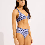Seafolly Marseille Multi Fit Longline Tri Bra Bikini Top - Blue Indigo - Simply Beach UK