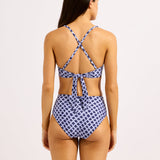 Seafolly Marseille Multi Fit Longline Tri Bra Bikini Top - Blue Indigo - Simply Beach UK