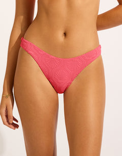 Luna High Cut Bikini Pant - Sunset Coral - Simply Beach UK
