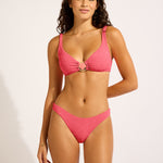 Luna Ring Front Tank Bikini Top - Sunset Coral - Simply Beach UK