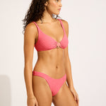 Luna Ring Front Tank Bikini Top - Sunset Coral - Simply Beach UK