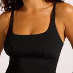 Collective Square Neck Tankini Top - Black - Simply Beach UK