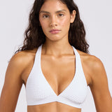 High Tide Multi Fit Longline Tri Bikini Top - White