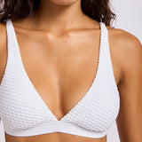 High Tide Multi Fit Longline Tri Bikini Top - White
