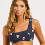 Beach Club Square Neck Tank Bra Bikini Top - True Navy - Simply Beach UK