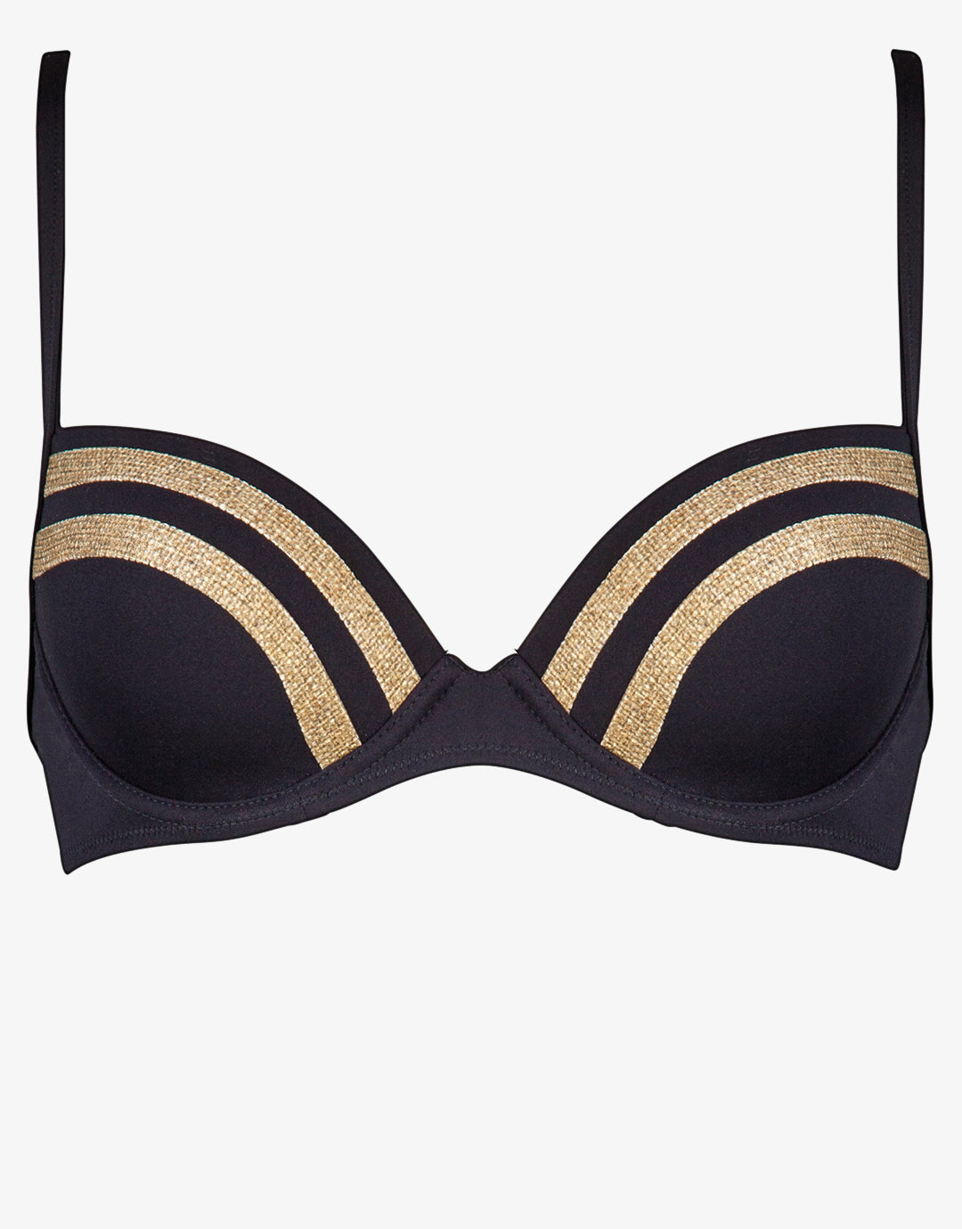 Construction Moulded Underwired Bikini Top - Black - Simply Beach UK