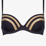 Construction Moulded Underwired Bikini Top - Black - Simply Beach UK